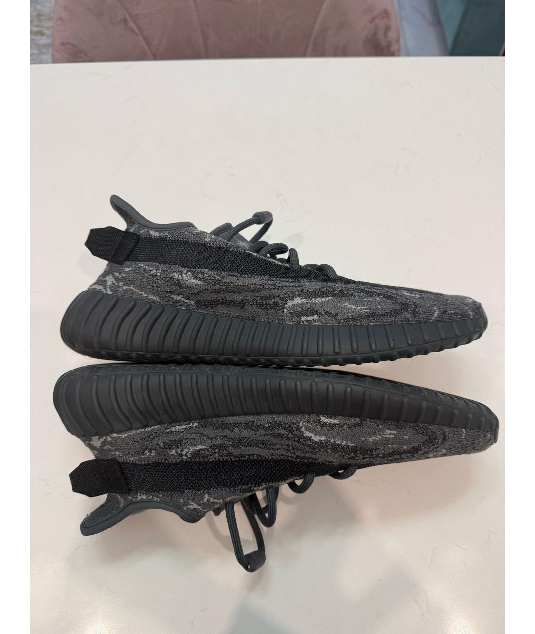 ADIDAS YEEZY Антрацитовые текстильные низкие кроссовки / кеды, фото 9