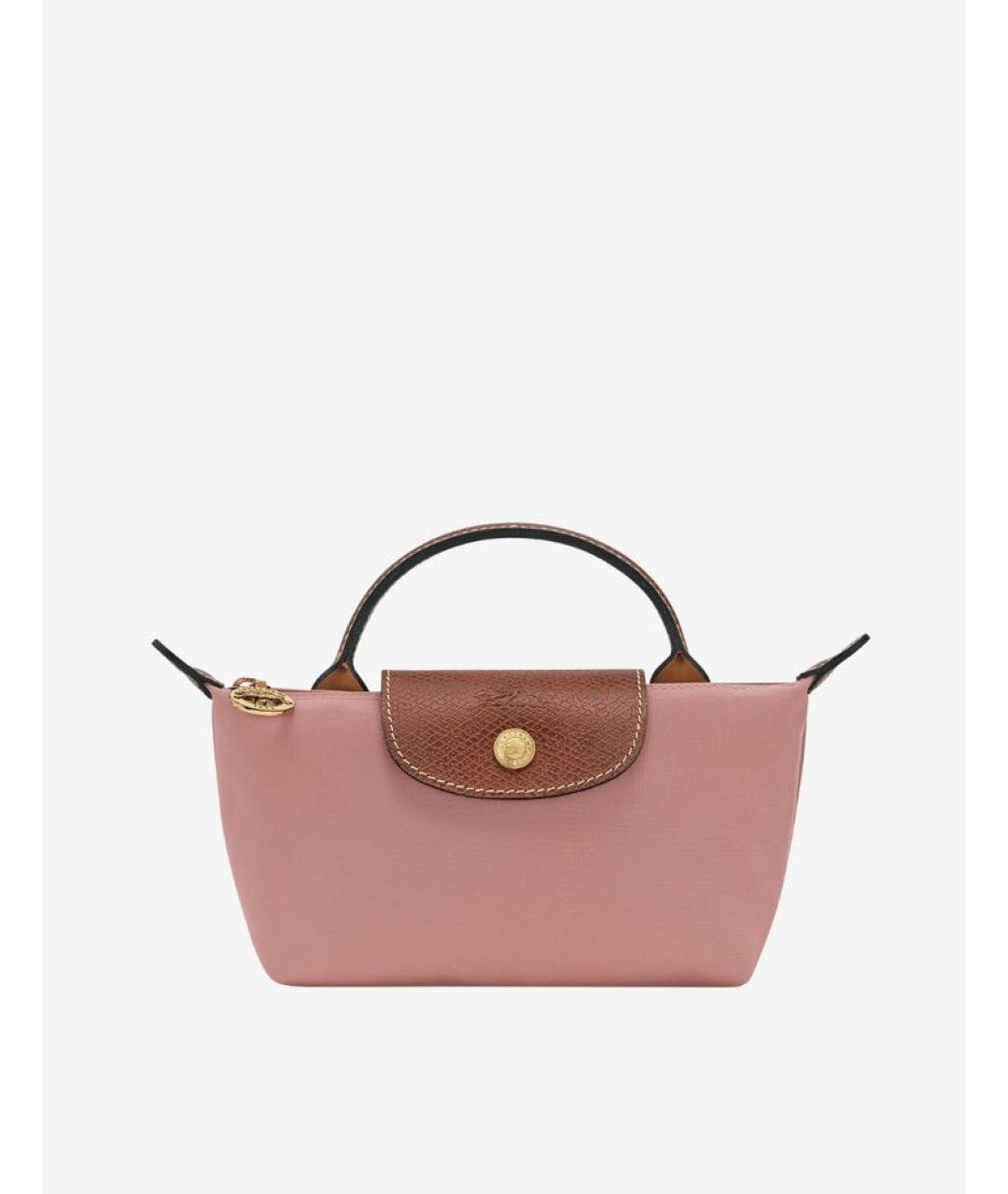 LONGCHAMP Розовая тканевая сумка с короткими ручками, фото 3