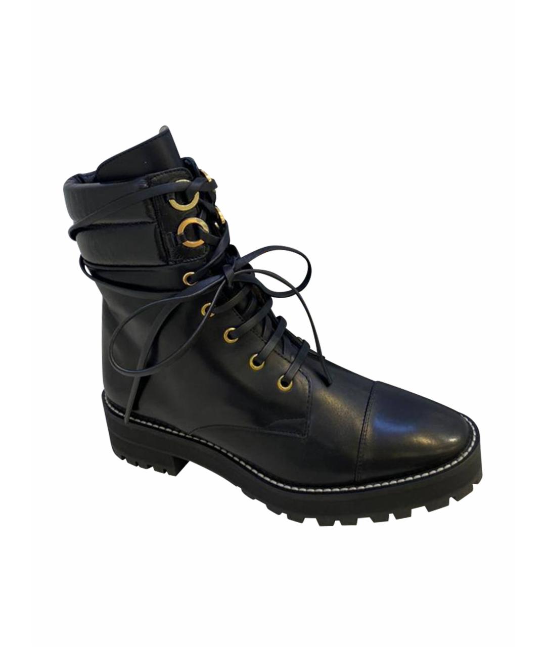 STUART WEITZMAN Черные кожаные ботинки, фото 1