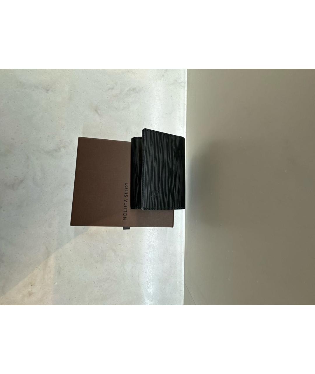 LOUIS VUITTON Черная кожаная визитница, фото 3