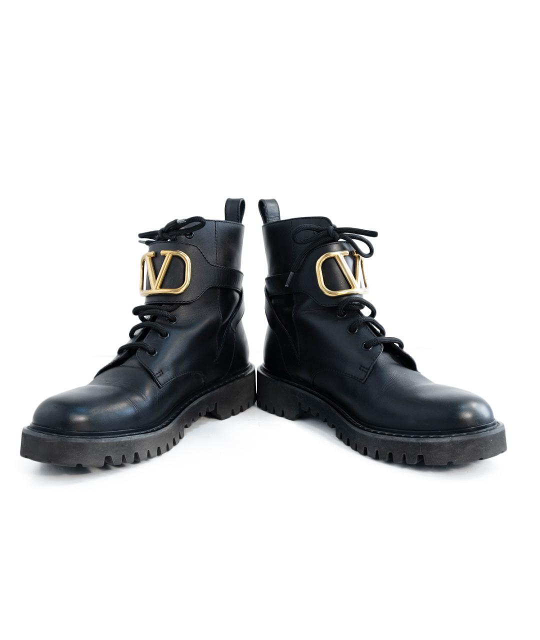 VALENTINO Черные кожаные ботинки, фото 4