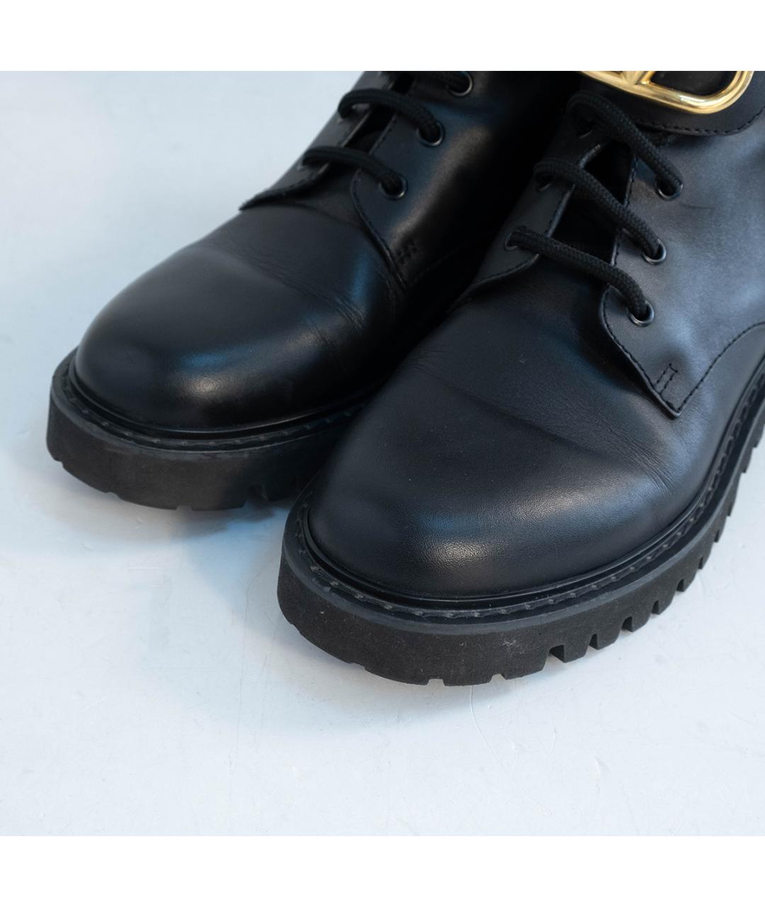 VALENTINO Черные кожаные ботинки, фото 3