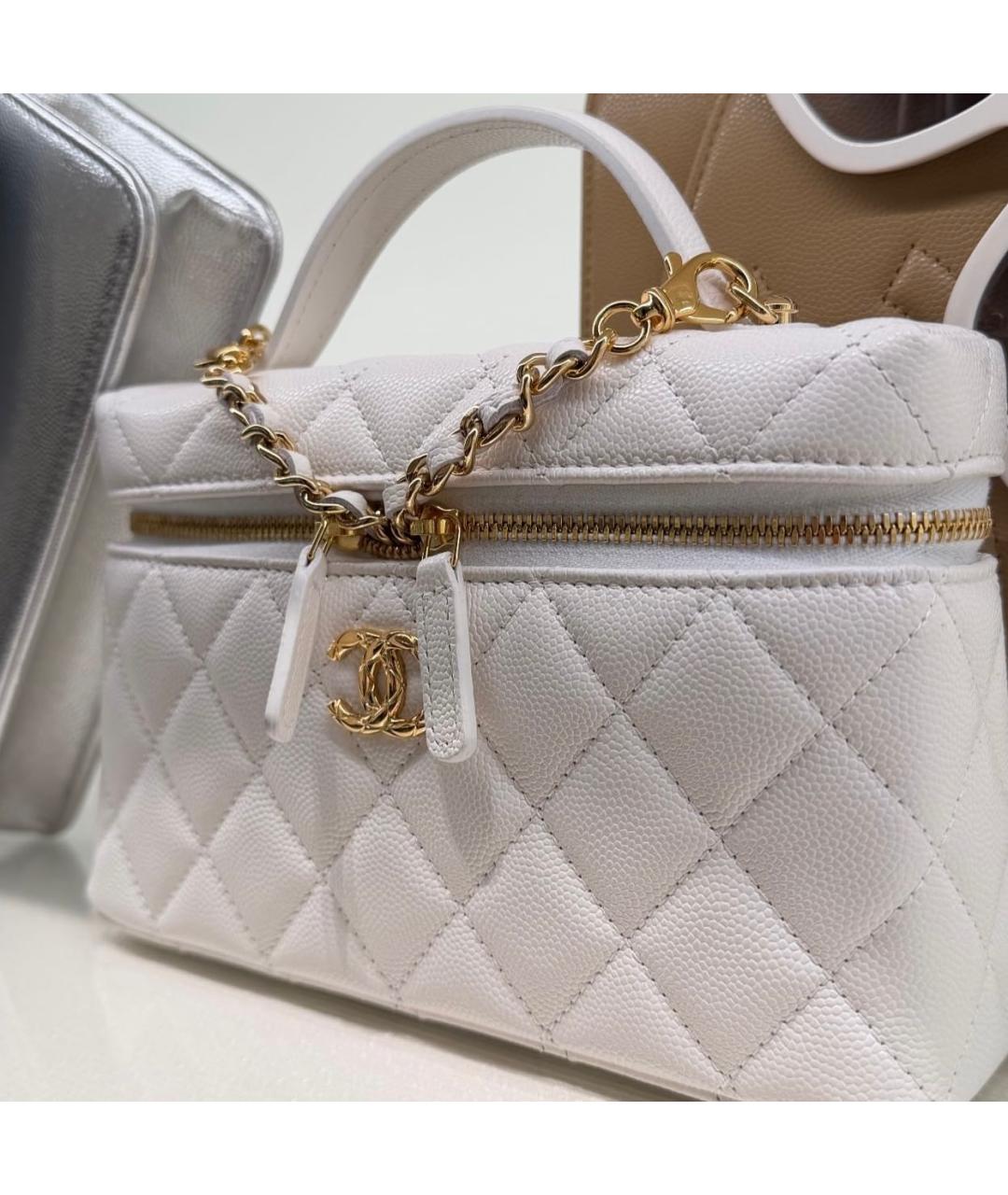 CHANEL Белая кожаная сумка через плечо, фото 2