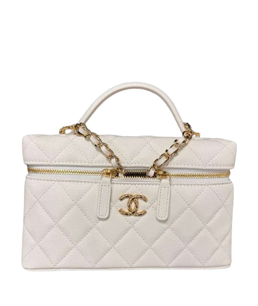 CHANEL Белая кожаная сумка через плечо, фото 1