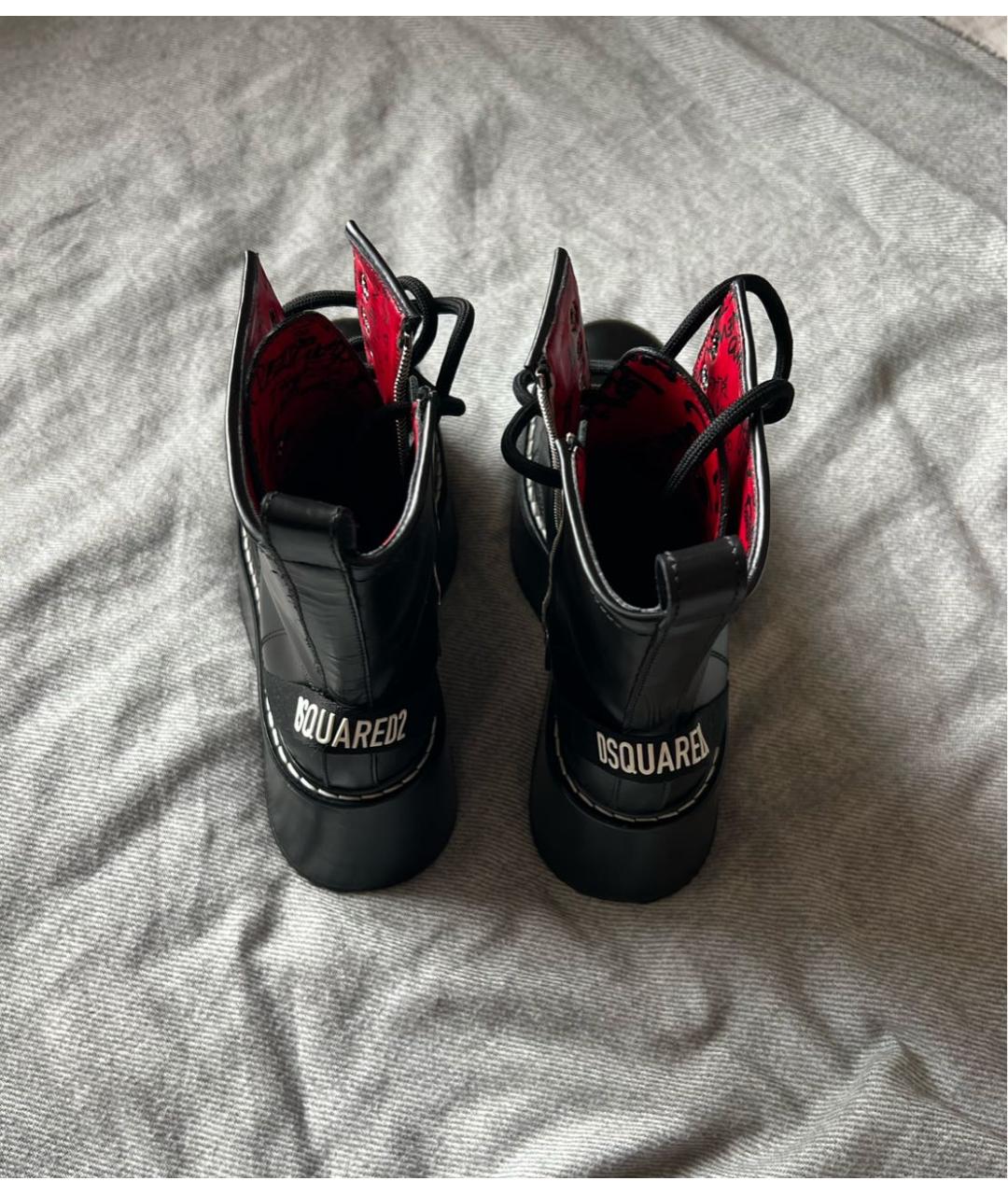 DSQUARED2 Черные кожаные ботинки, фото 4