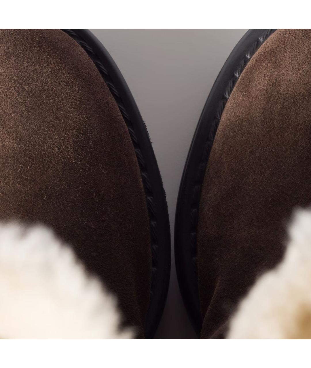 MIU MIU Коричневые замшевые сапоги, фото 2