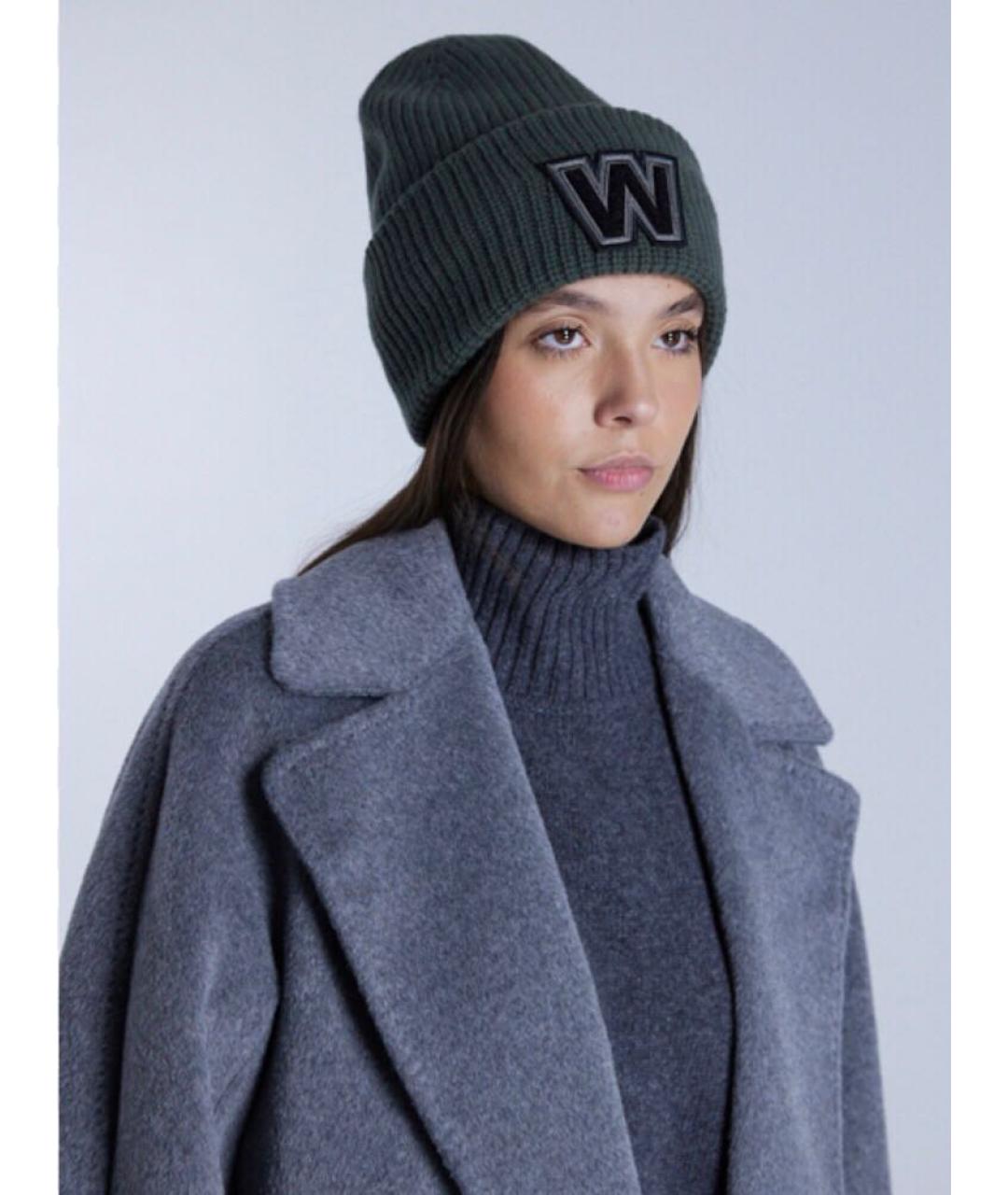 WEEKEND MAX MARA Зеленая шерстяная шапка, фото 2