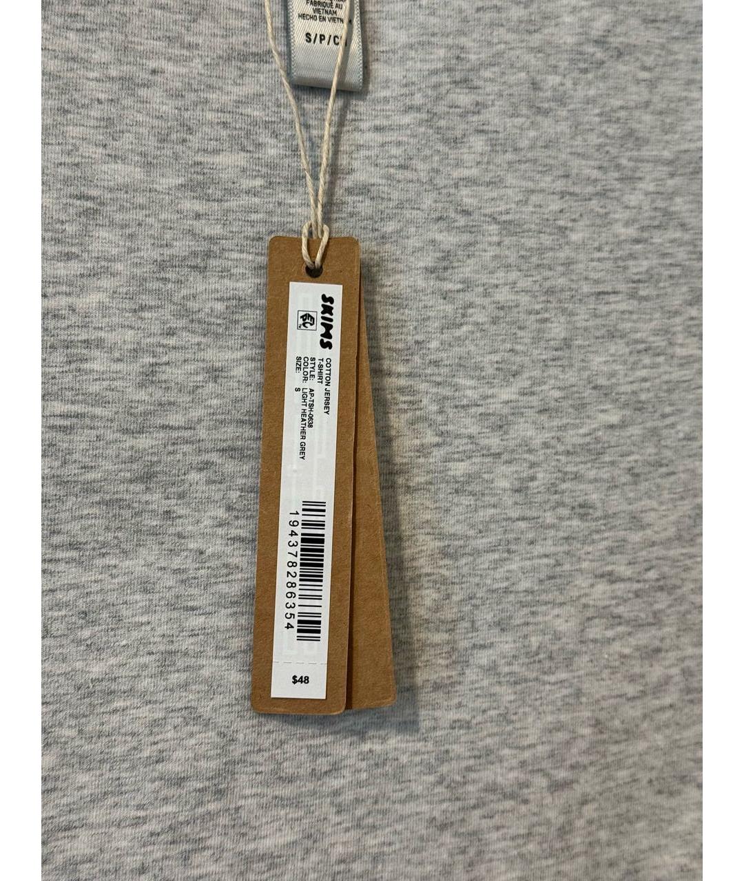 SKIMS Серая хлопковая футболка, фото 5