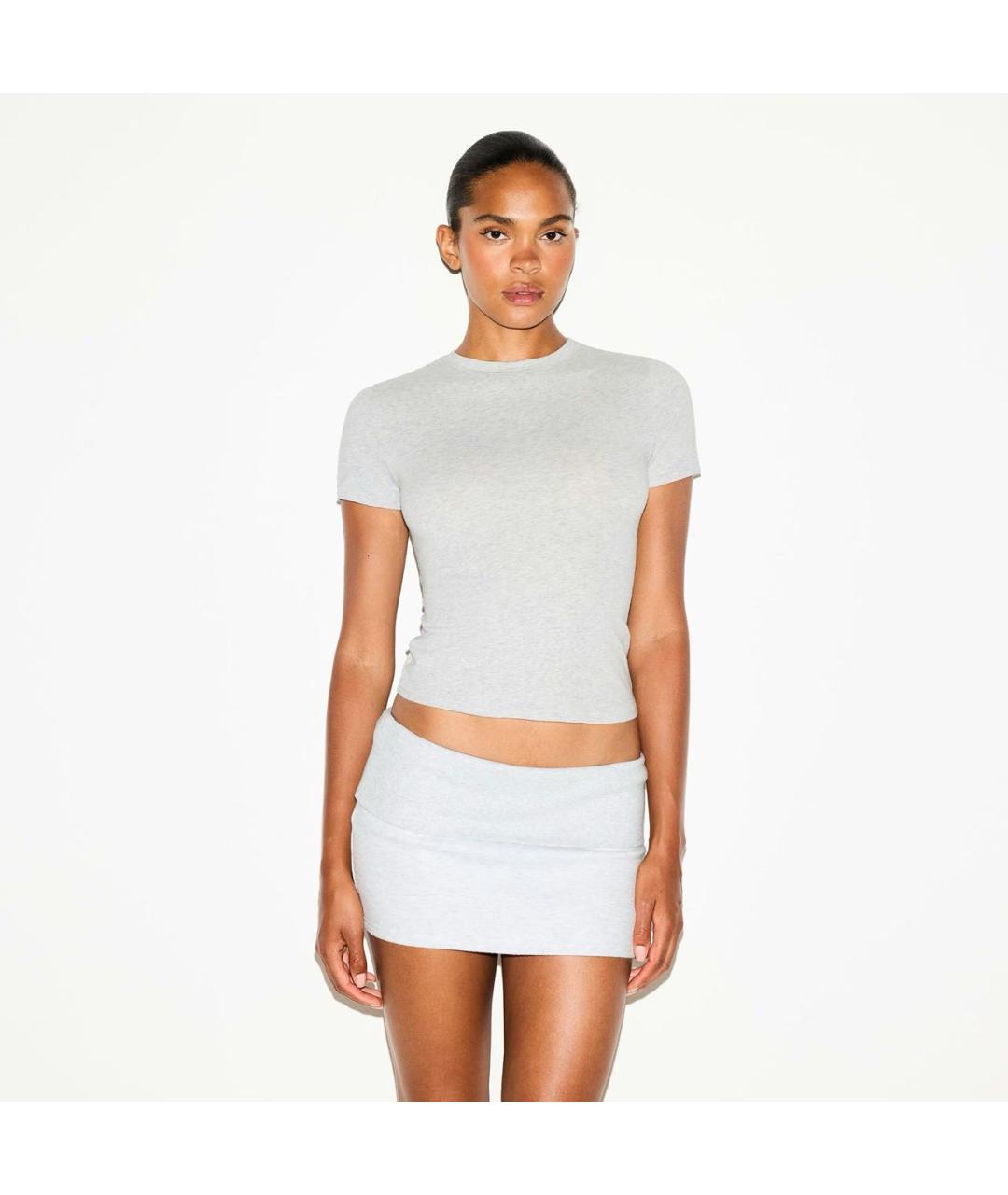 SKIMS Серая хлопковая футболка, фото 6