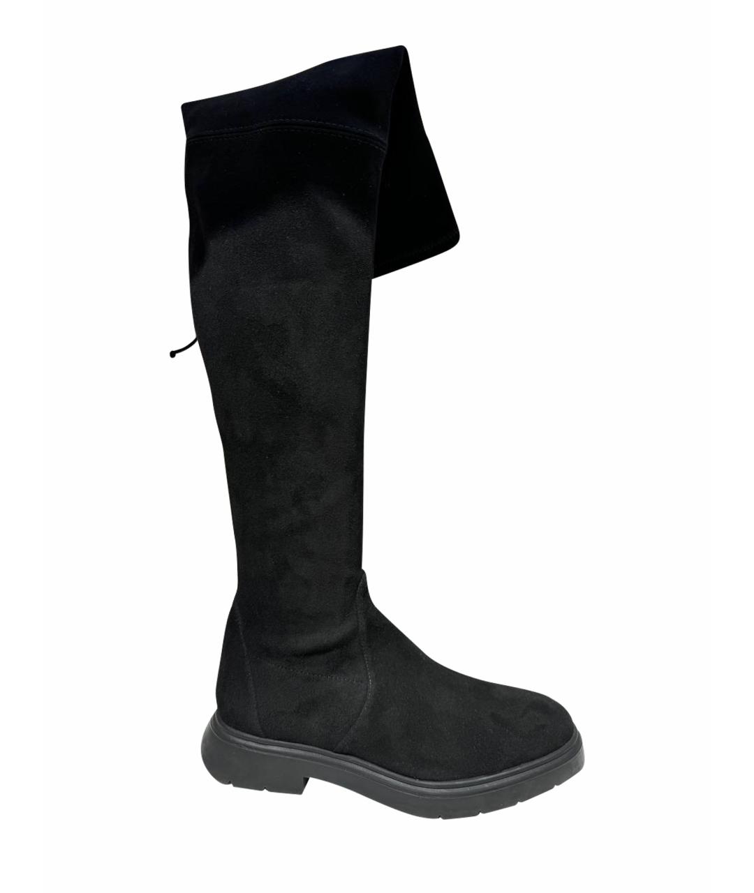 STUART WEITZMAN Черные замшевые ботфорты, фото 1