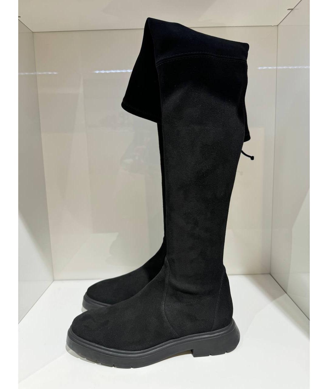 STUART WEITZMAN Черные замшевые ботфорты, фото 4