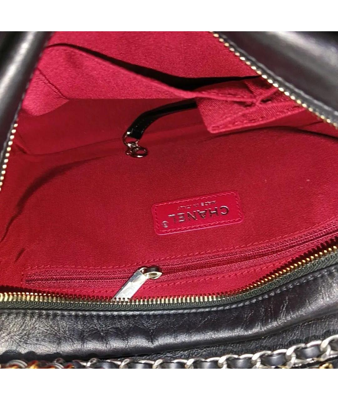 CHANEL Черная кожаная сумка через плечо, фото 6