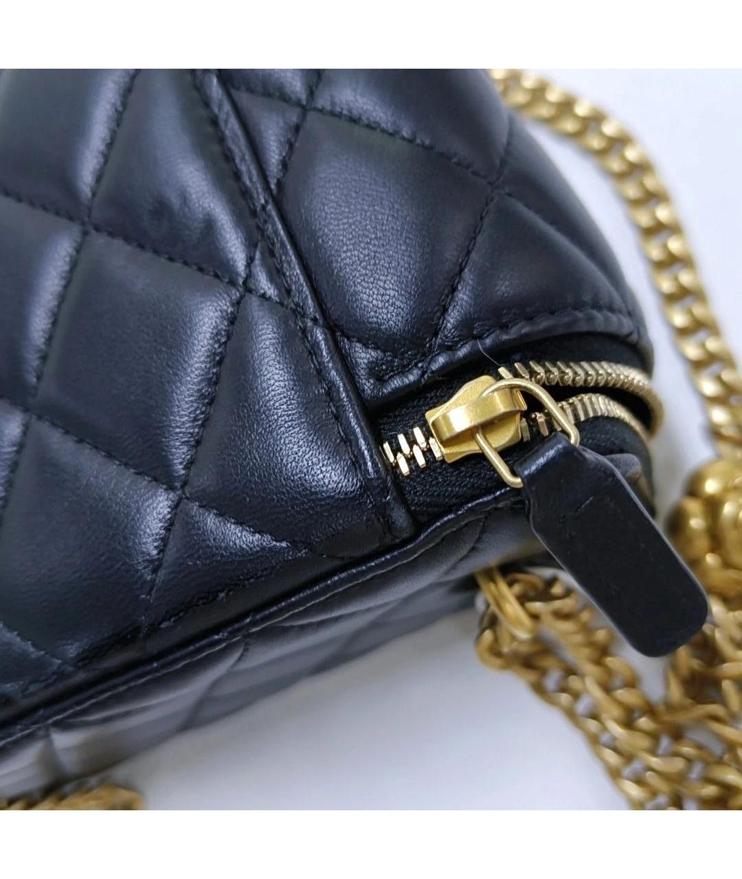 CHANEL Черная кожаная сумка через плечо, фото 7