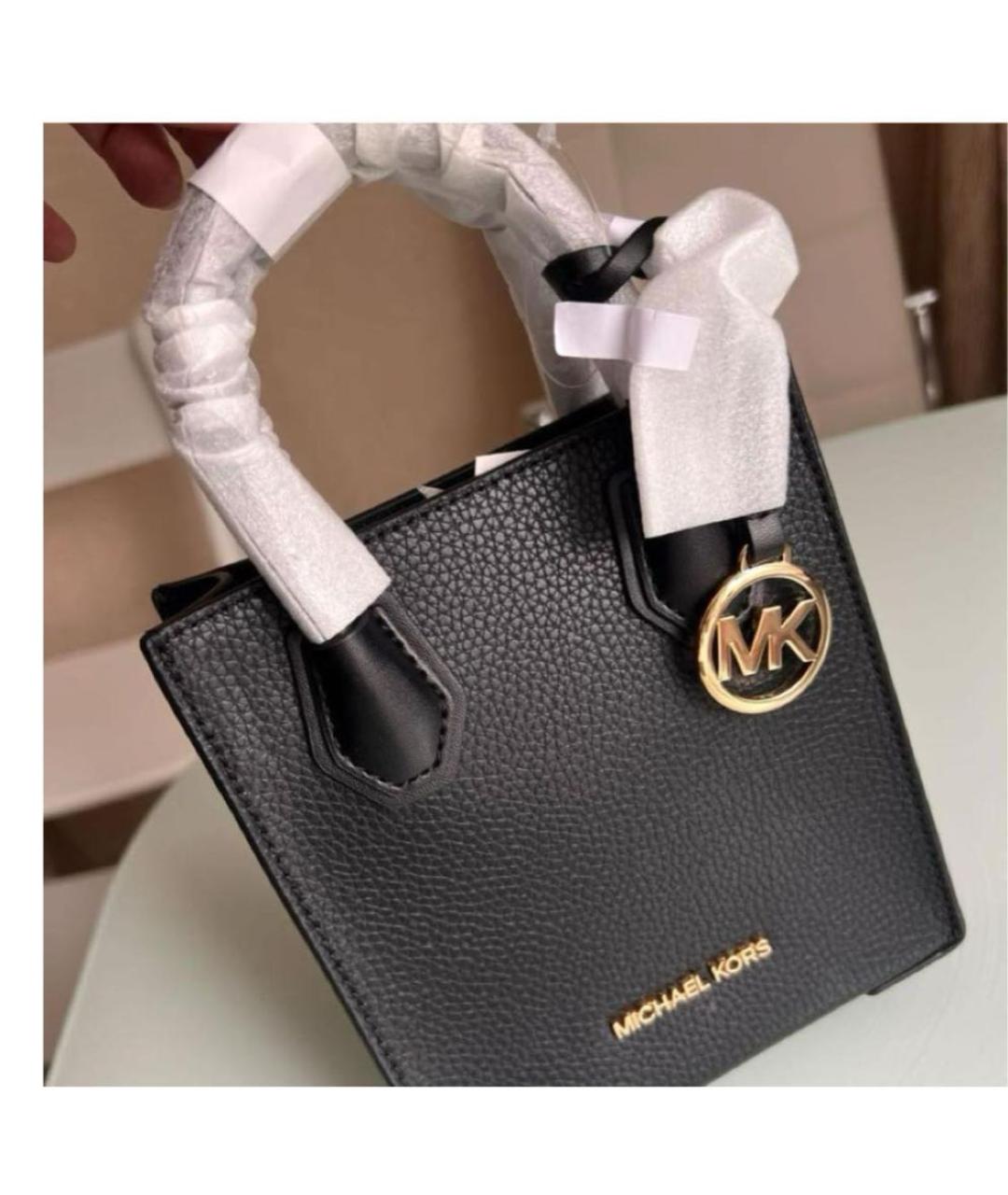 MICHAEL KORS Черная кожаная сумка с короткими ручками, фото 4