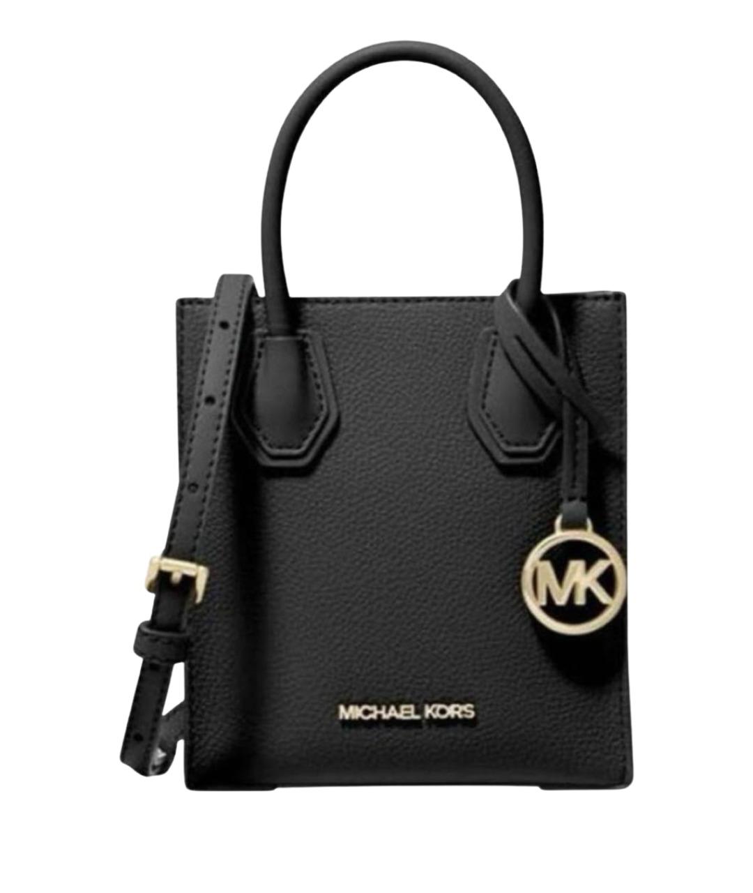 MICHAEL KORS Черная кожаная сумка с короткими ручками, фото 1