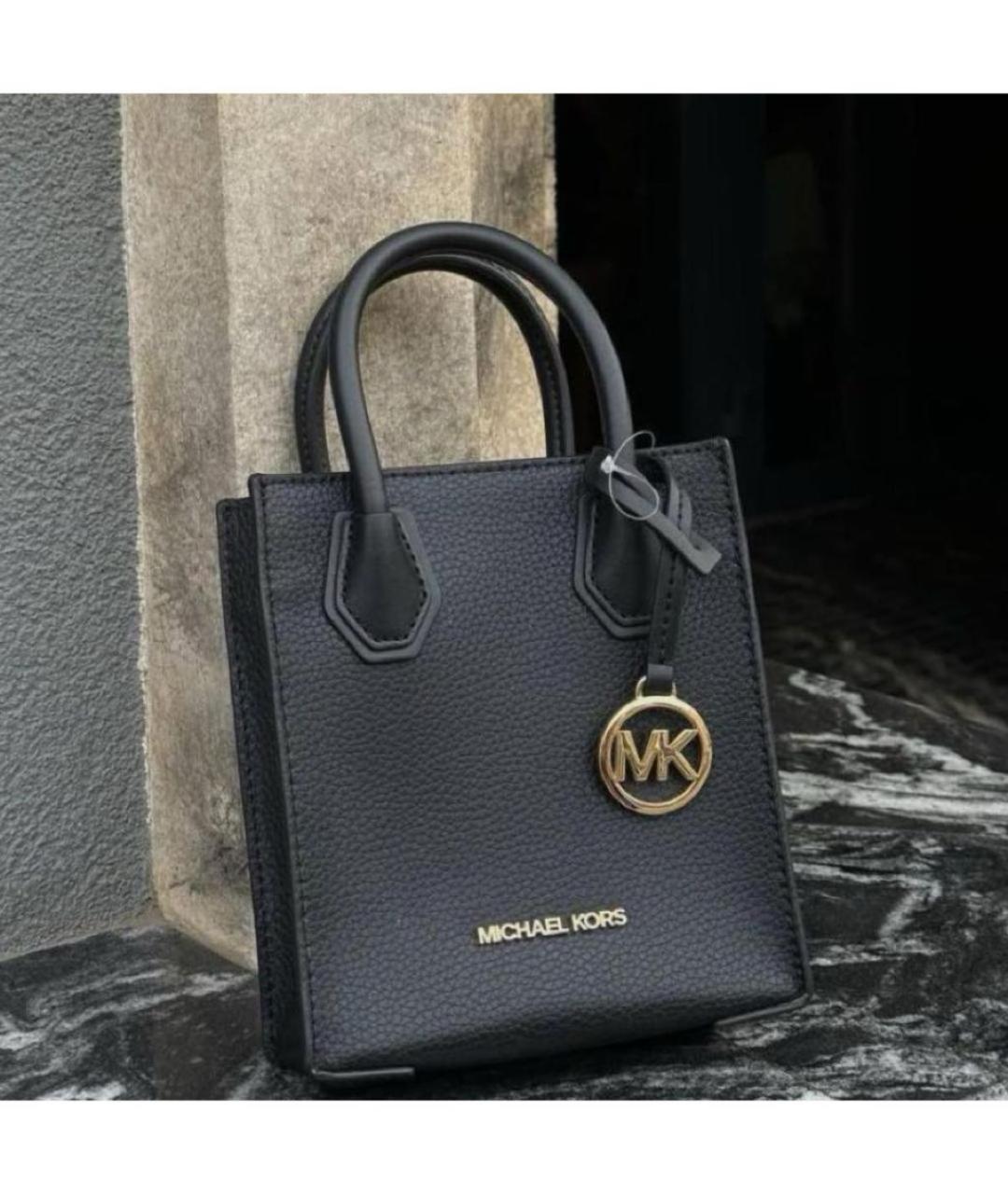 MICHAEL KORS Черная кожаная сумка с короткими ручками, фото 2