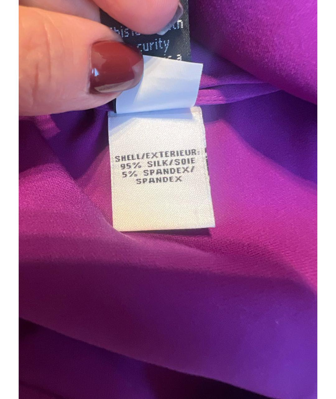 DIANE VON FURSTENBERG Фиолетовая шелковая блузы, фото 4