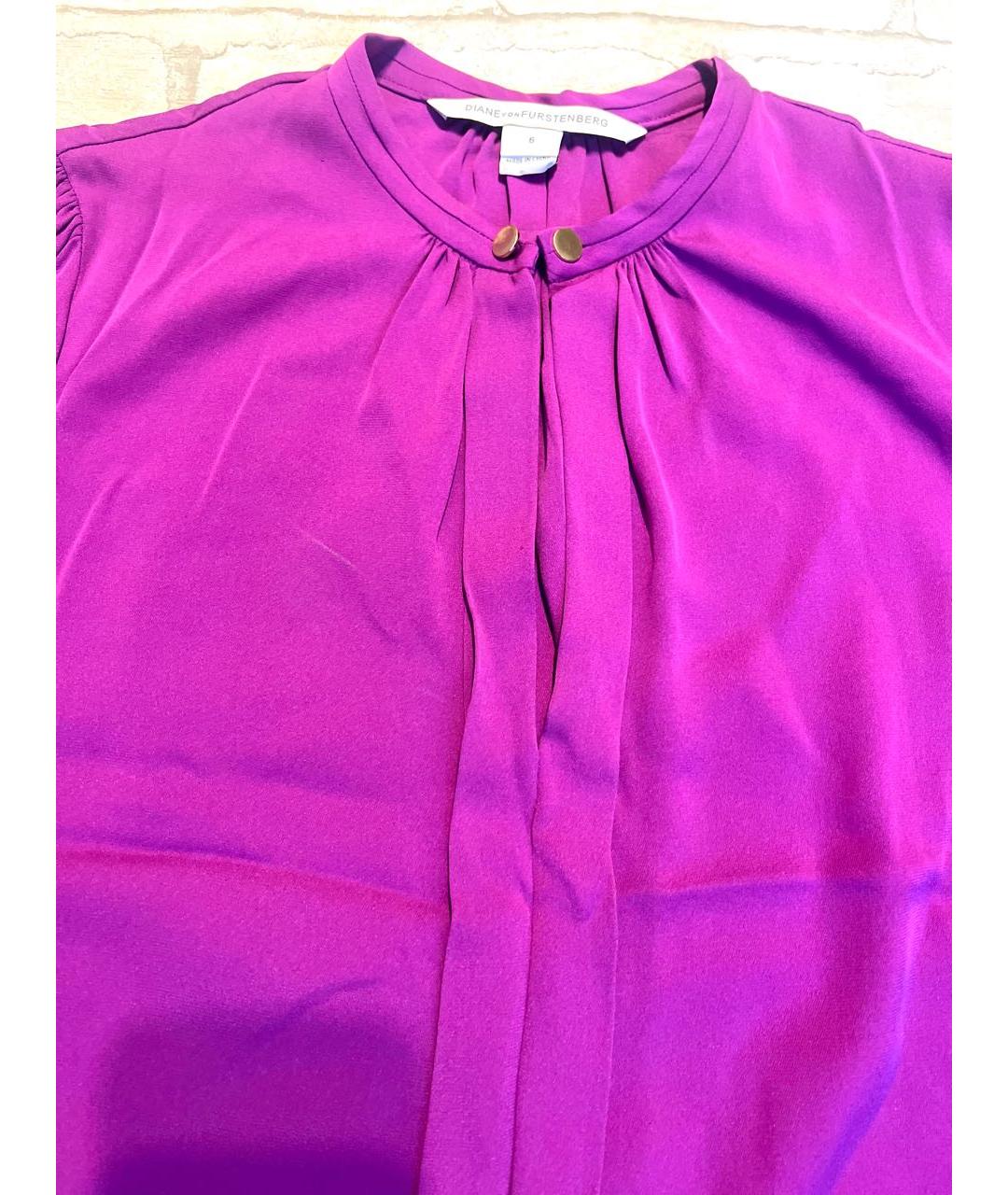 DIANE VON FURSTENBERG Фиолетовая шелковая блузы, фото 5