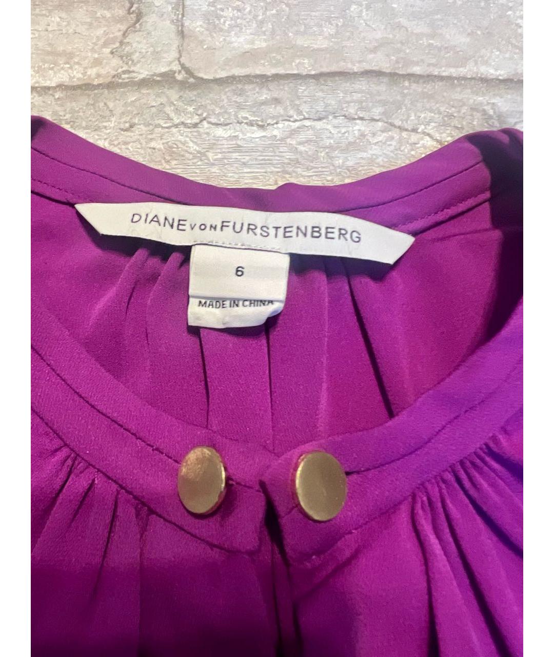 DIANE VON FURSTENBERG Фиолетовая шелковая блузы, фото 3