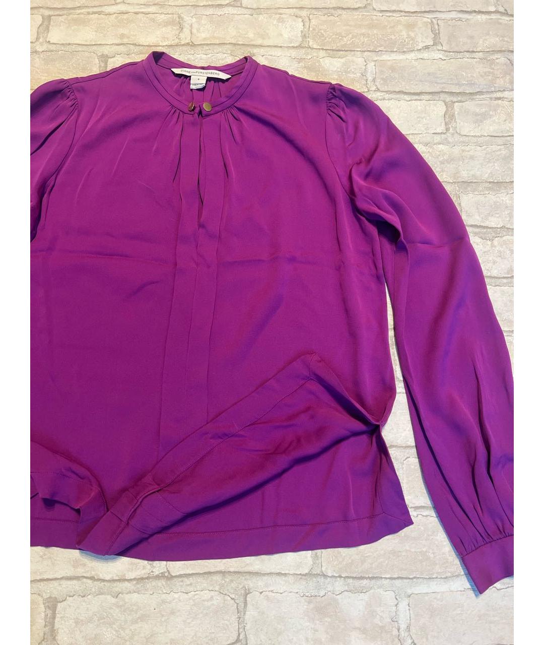 DIANE VON FURSTENBERG Фиолетовая шелковая блузы, фото 6