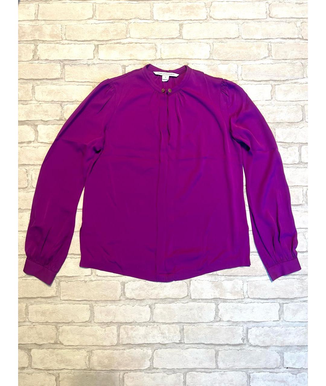 DIANE VON FURSTENBERG Фиолетовая шелковая блузы, фото 7