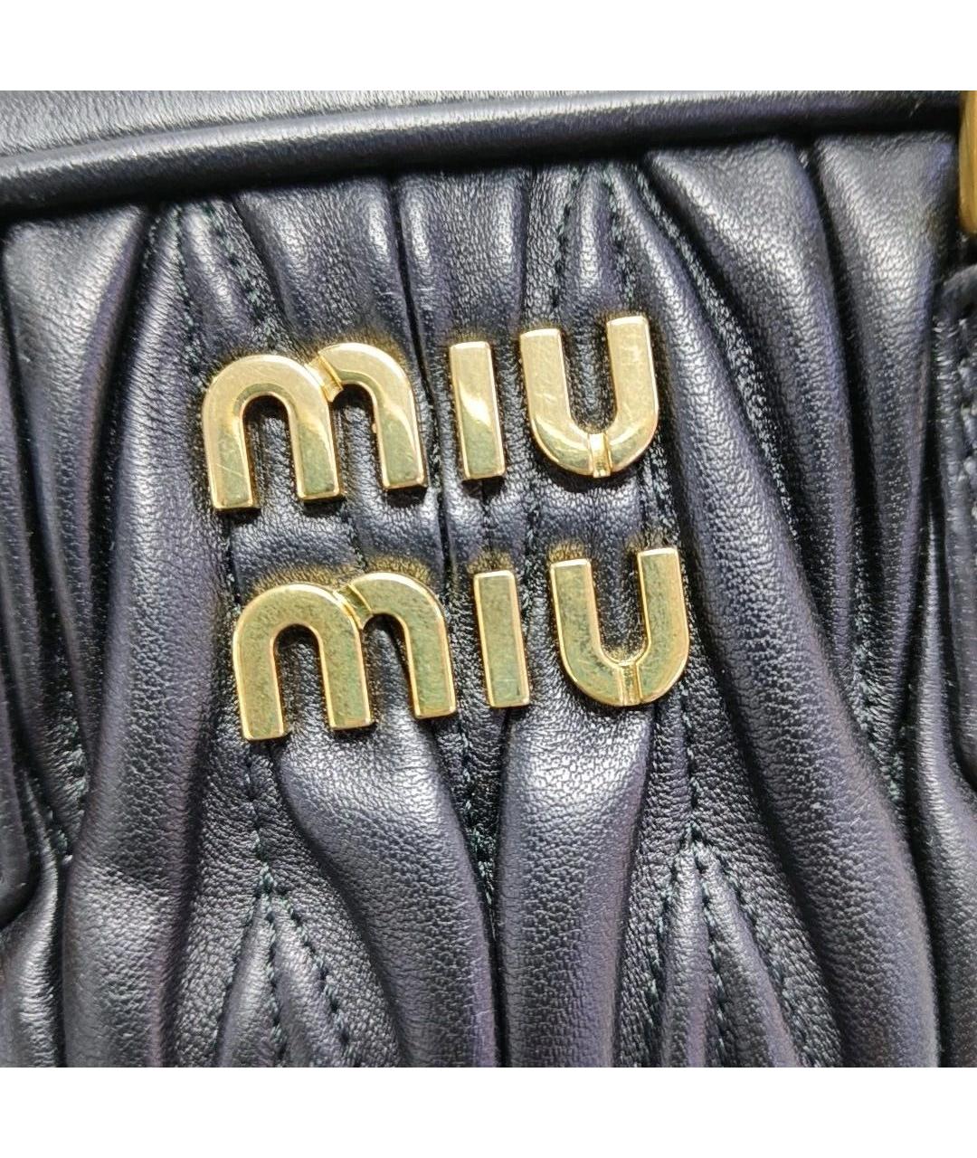 MIU MIU Черная кожаная сумка с короткими ручками, фото 5