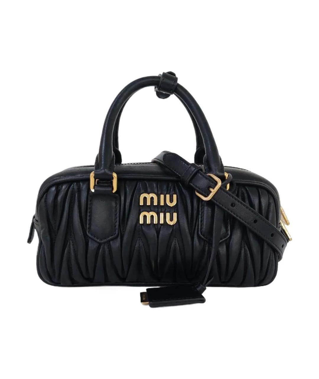 MIU MIU Черная кожаная сумка с короткими ручками, фото 9