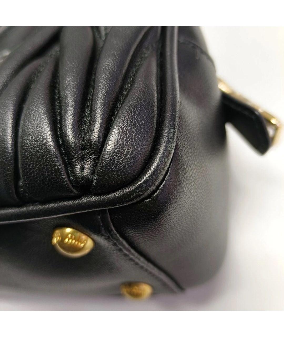 MIU MIU Черная кожаная сумка с короткими ручками, фото 7
