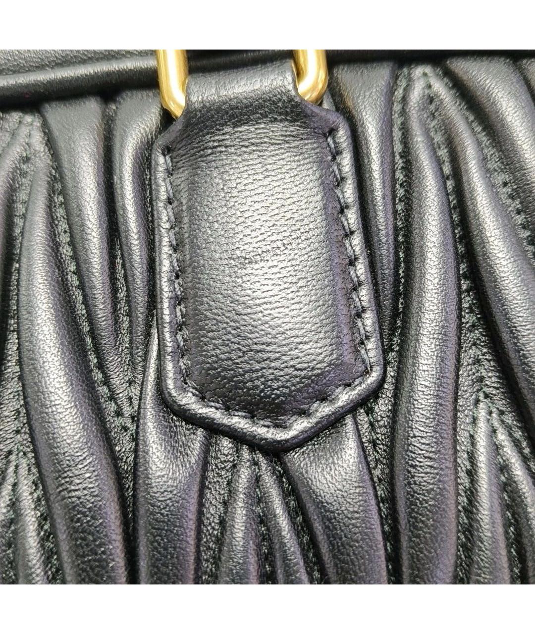 MIU MIU Черная кожаная сумка с короткими ручками, фото 6