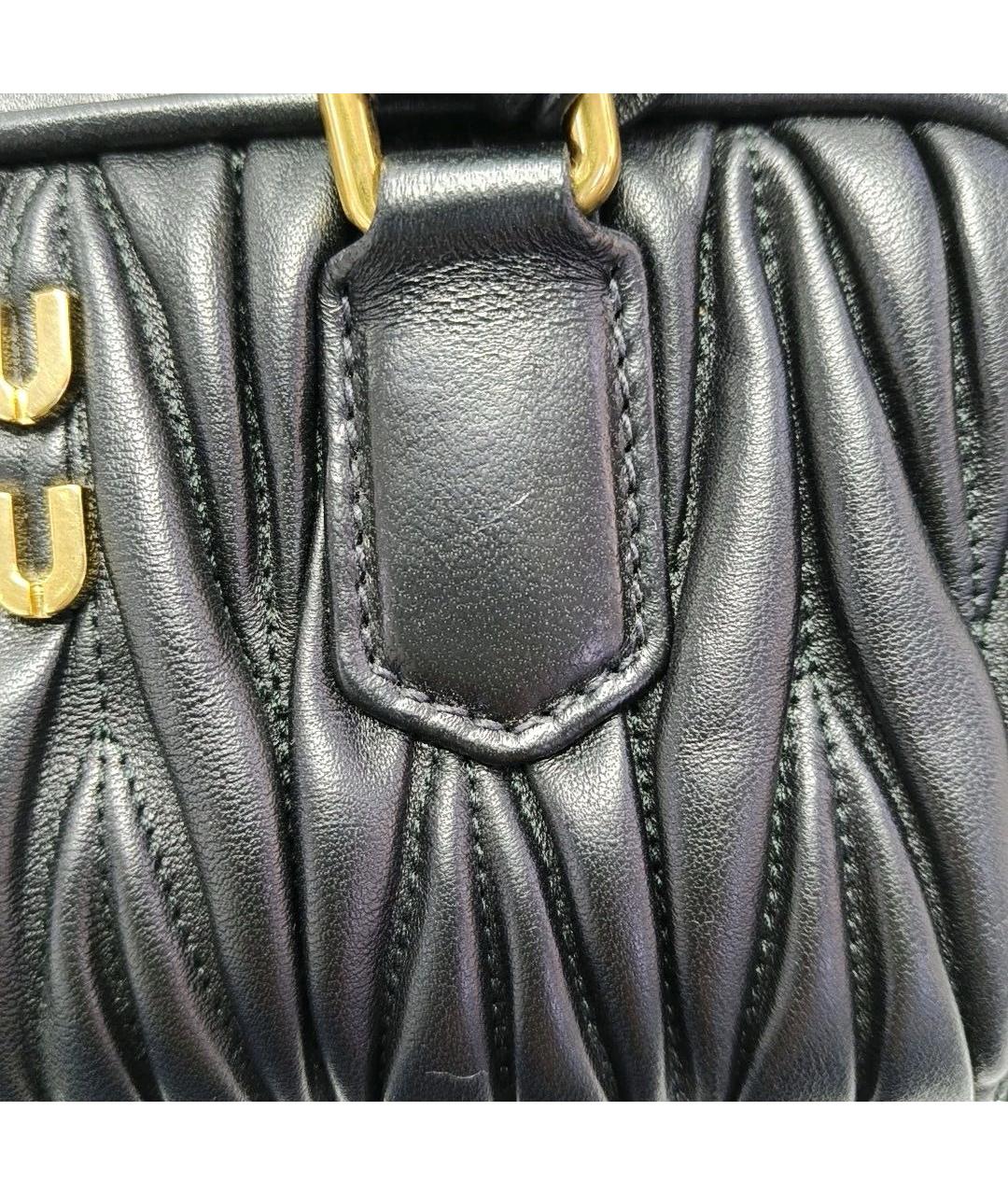 MIU MIU Черная кожаная сумка с короткими ручками, фото 4