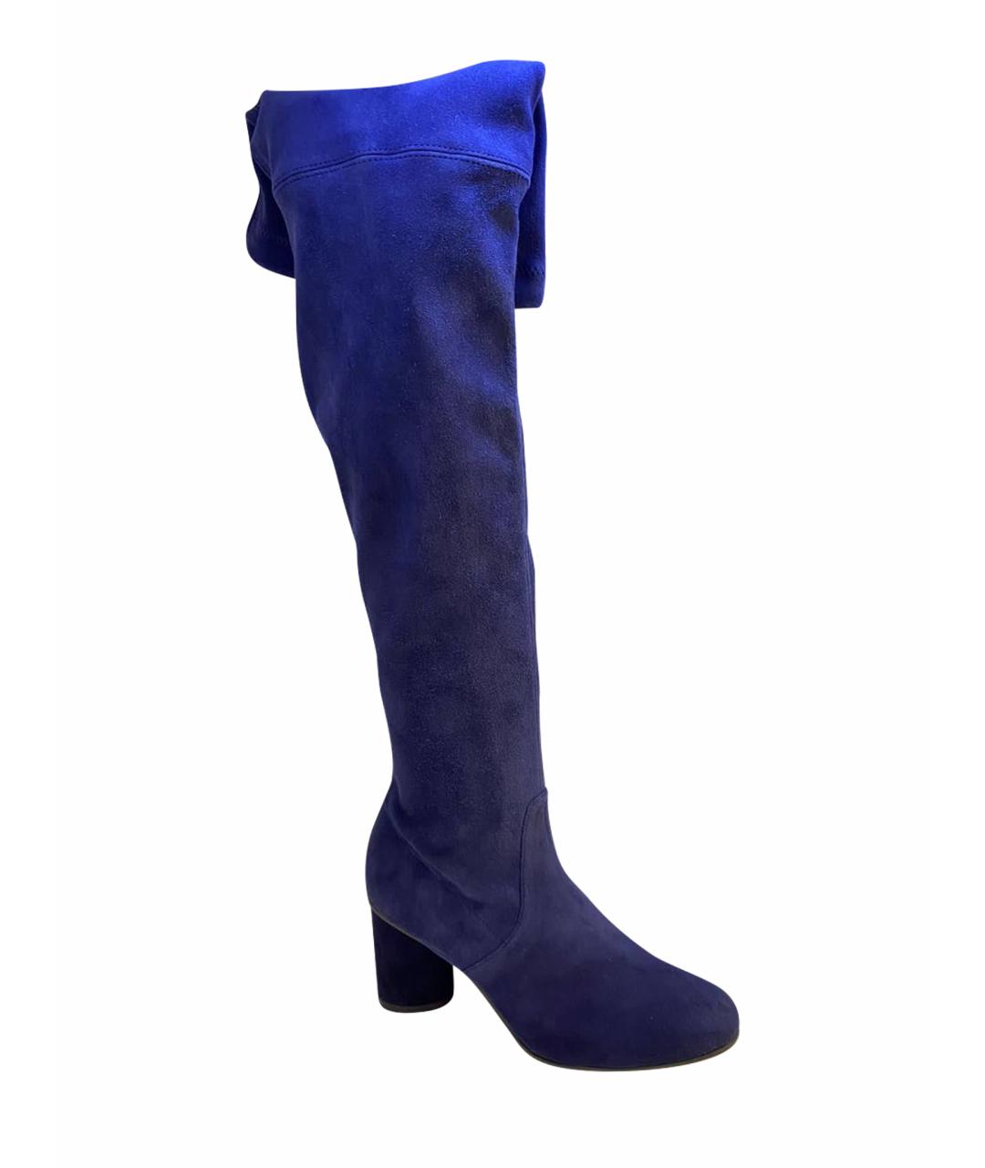 STUART WEITZMAN Синие замшевые ботфорты, фото 1