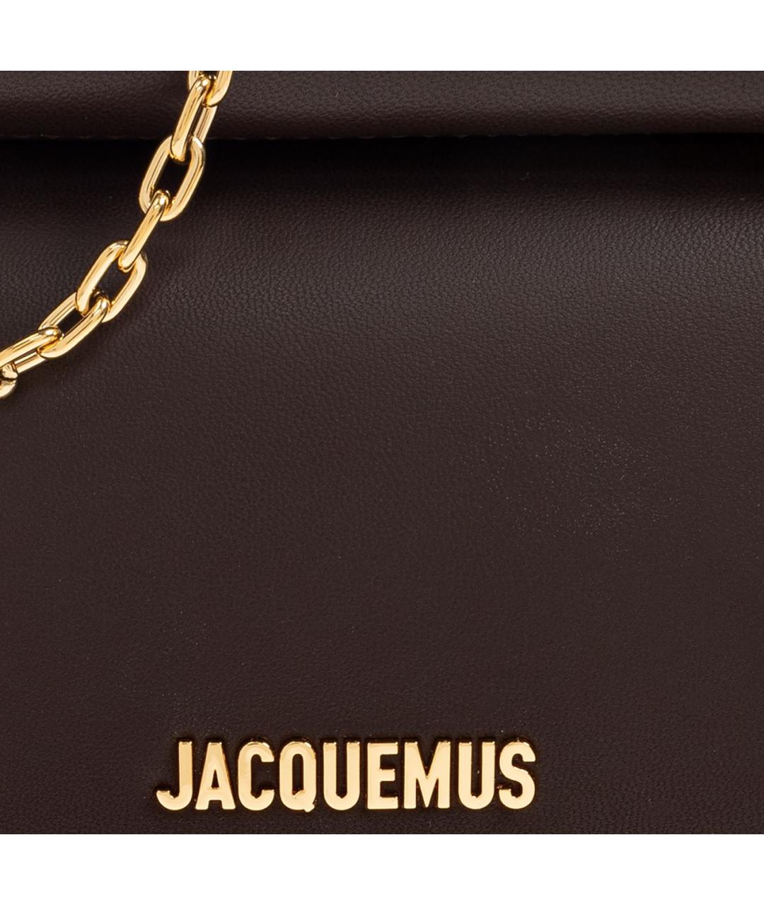 JACQUEMUS Коричневая кожаная сумка через плечо, фото 3
