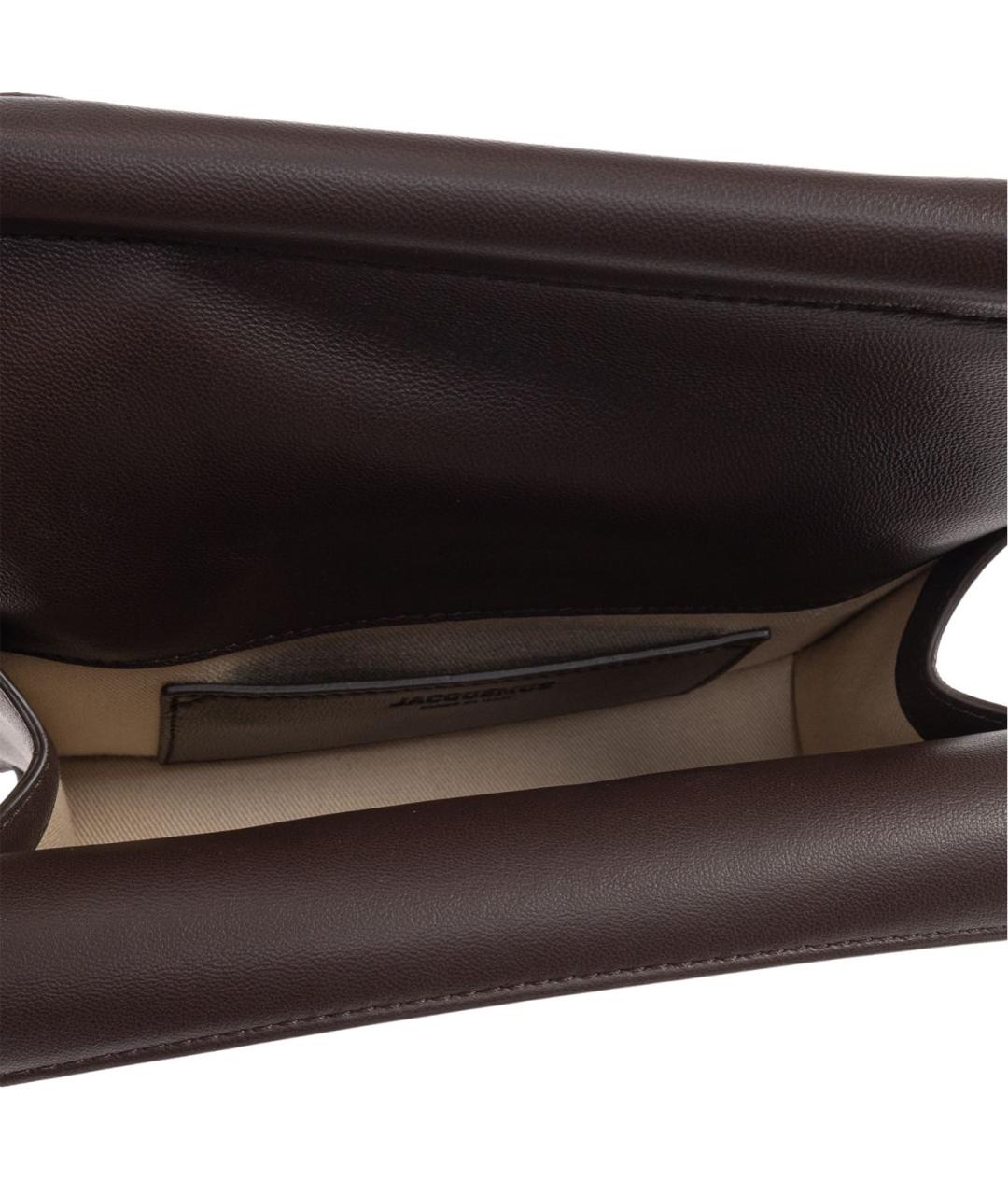 JACQUEMUS Коричневая кожаная сумка через плечо, фото 5