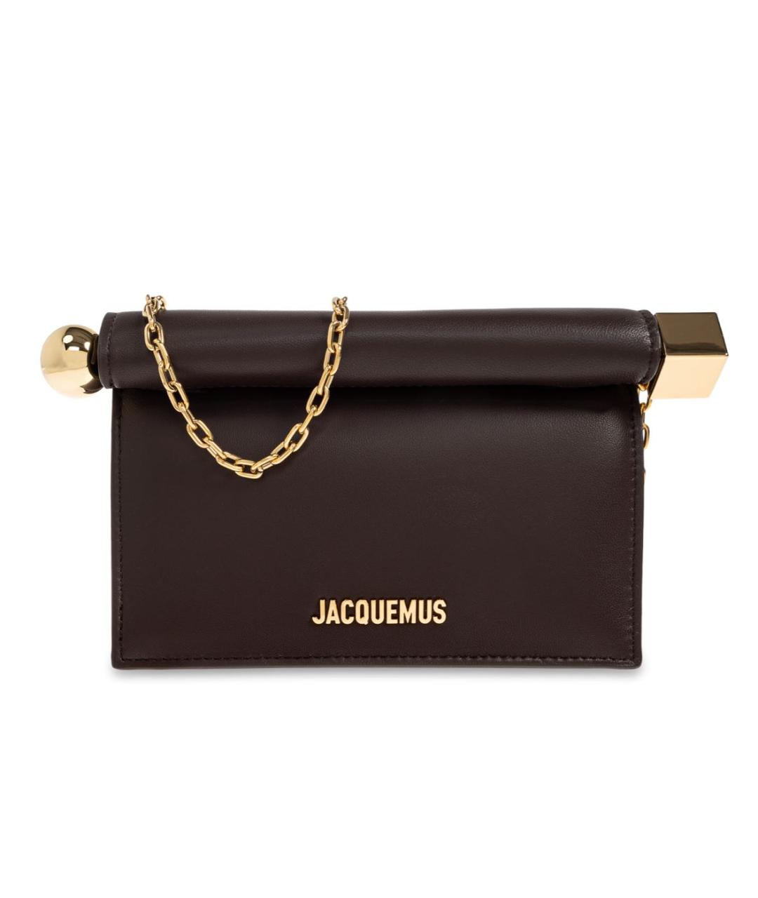 JACQUEMUS Коричневая кожаная сумка через плечо, фото 1
