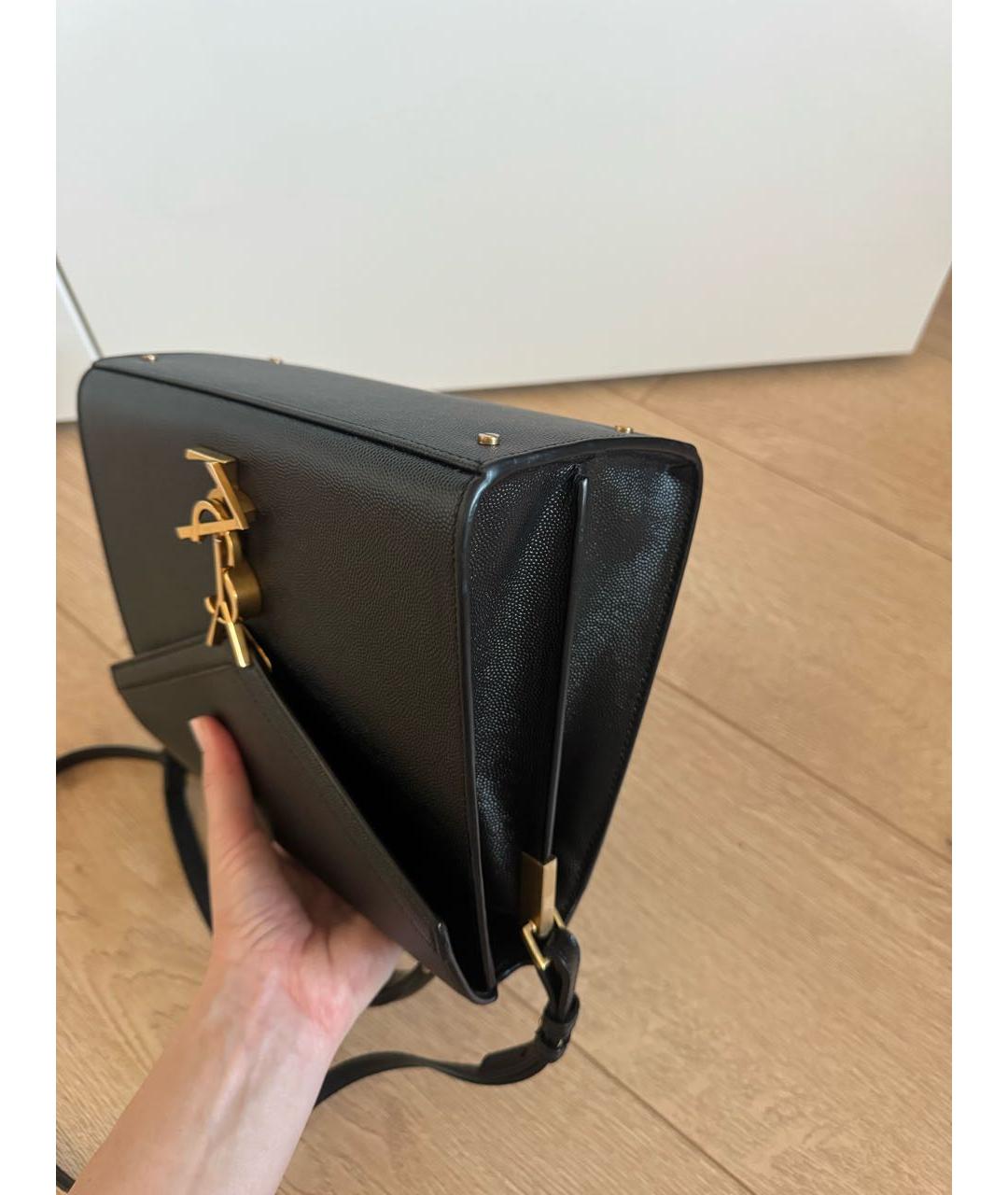 SAINT LAURENT Черная кожаная сумка через плечо, фото 4