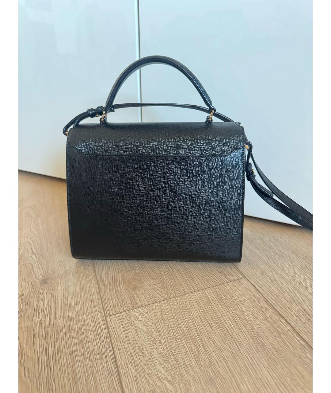 SAINT LAURENT Черная кожаная сумка через плечо, фото 2