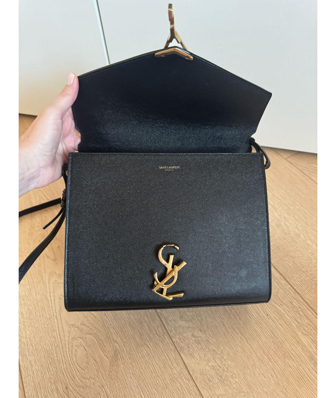 SAINT LAURENT Черная кожаная сумка через плечо, фото 8