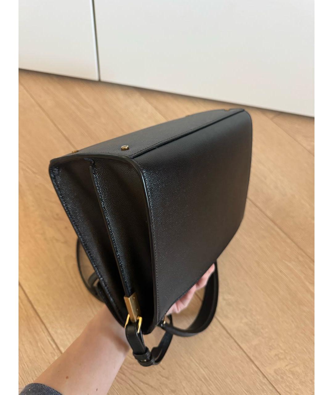 SAINT LAURENT Черная кожаная сумка через плечо, фото 5