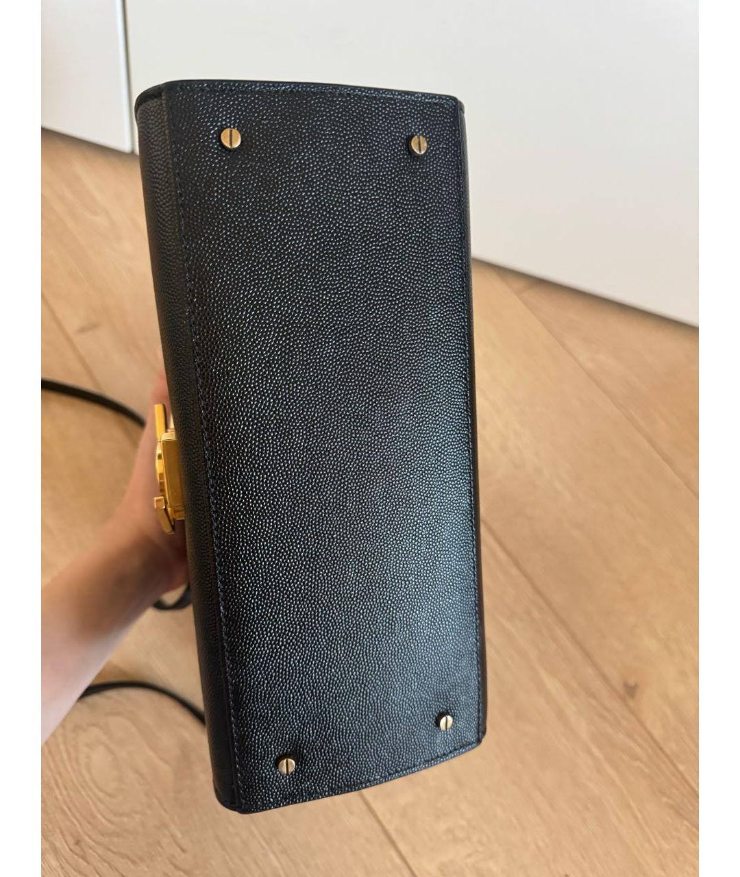 SAINT LAURENT Черная кожаная сумка через плечо, фото 3