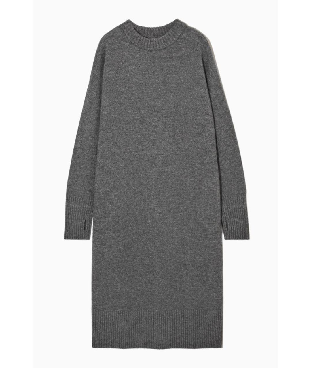 COS Антрацитовое шерстяное повседневное платье, фото 9