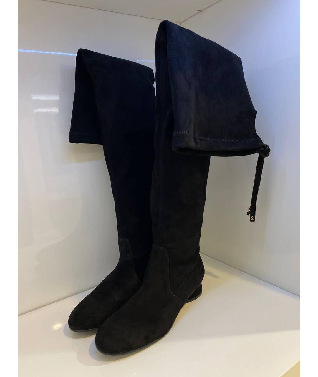 STUART WEITZMAN Черные замшевые ботфорты, фото 2