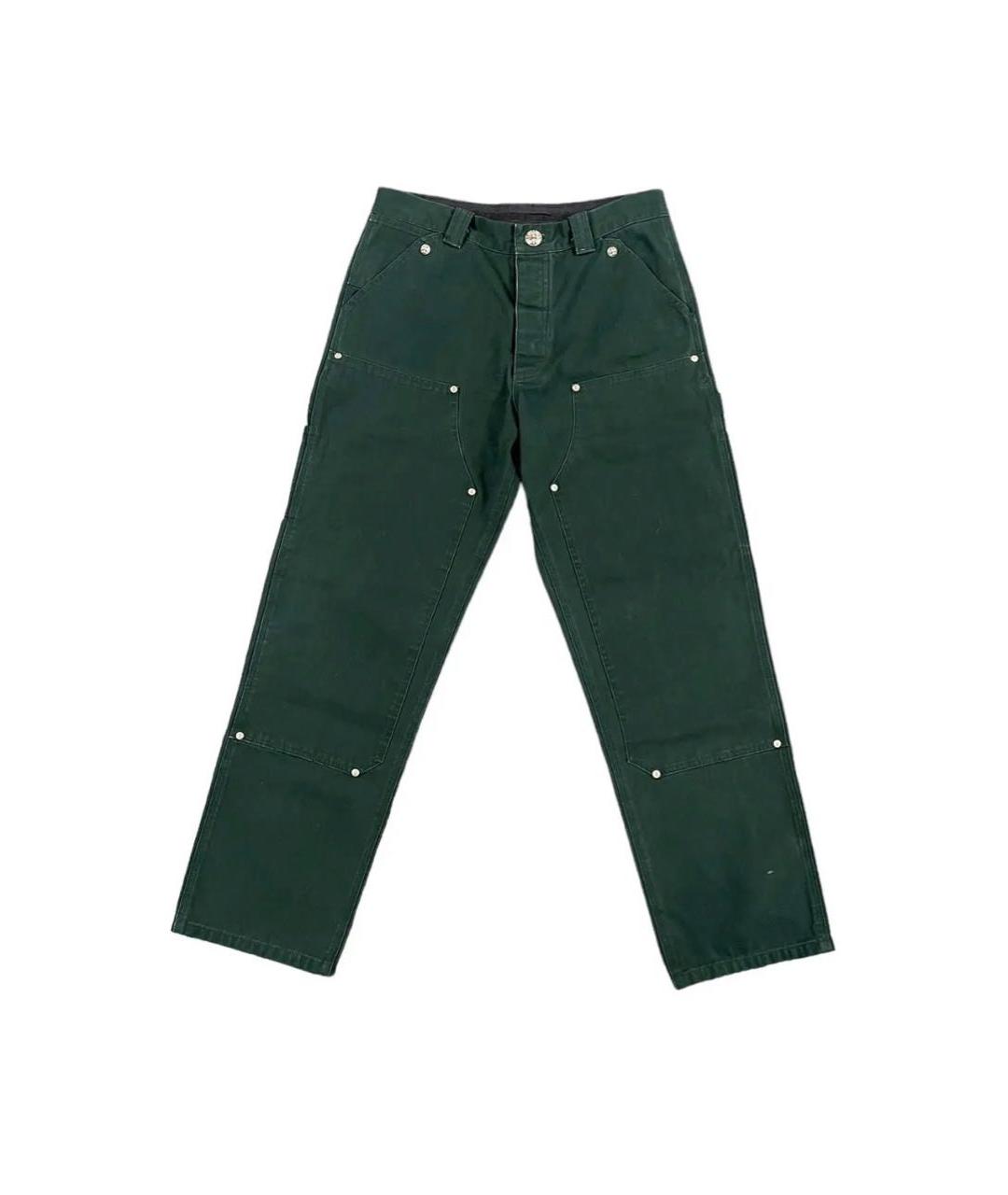 CHROME HEARTS Зеленые хлопковые прямые джинсы, фото 1