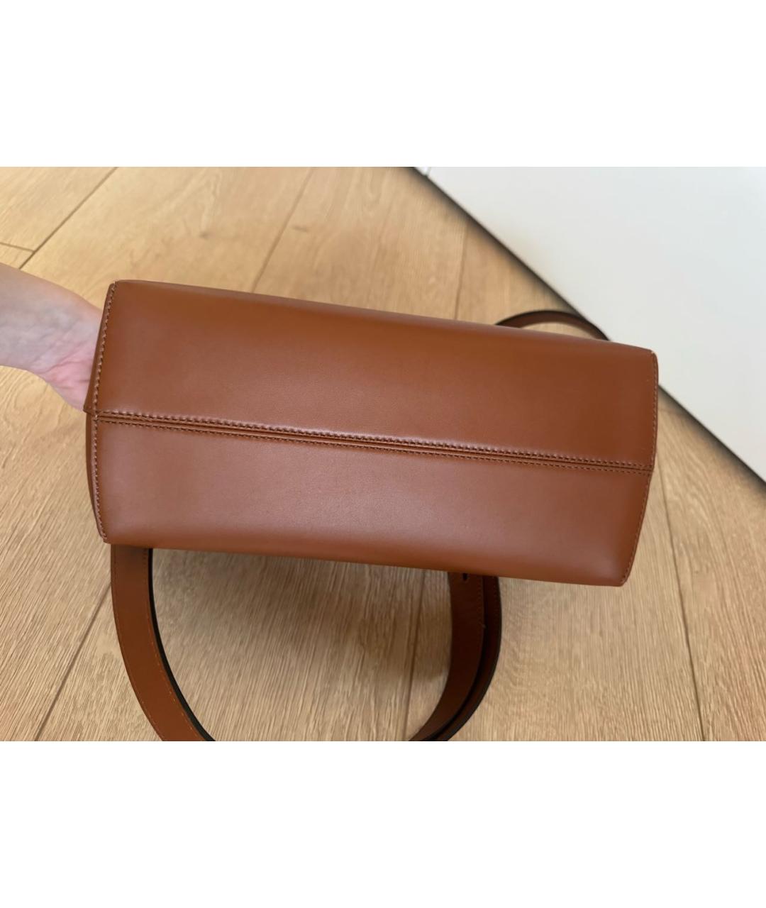 FENDI Коричневая кожаная сумка через плечо, фото 8