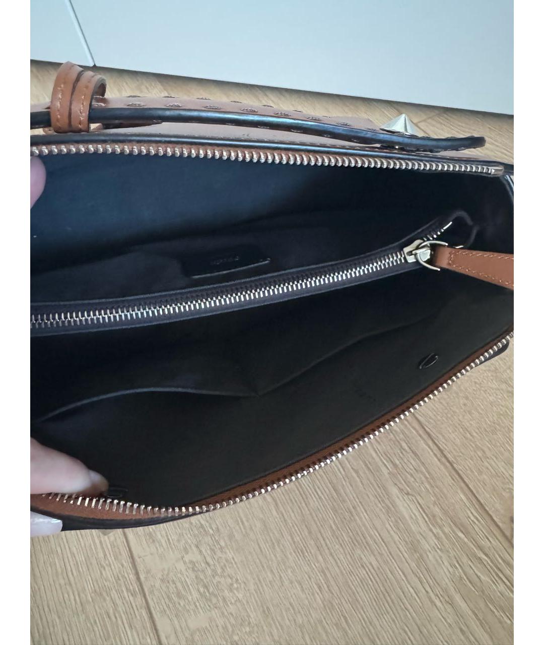 FENDI Коричневая кожаная сумка через плечо, фото 6