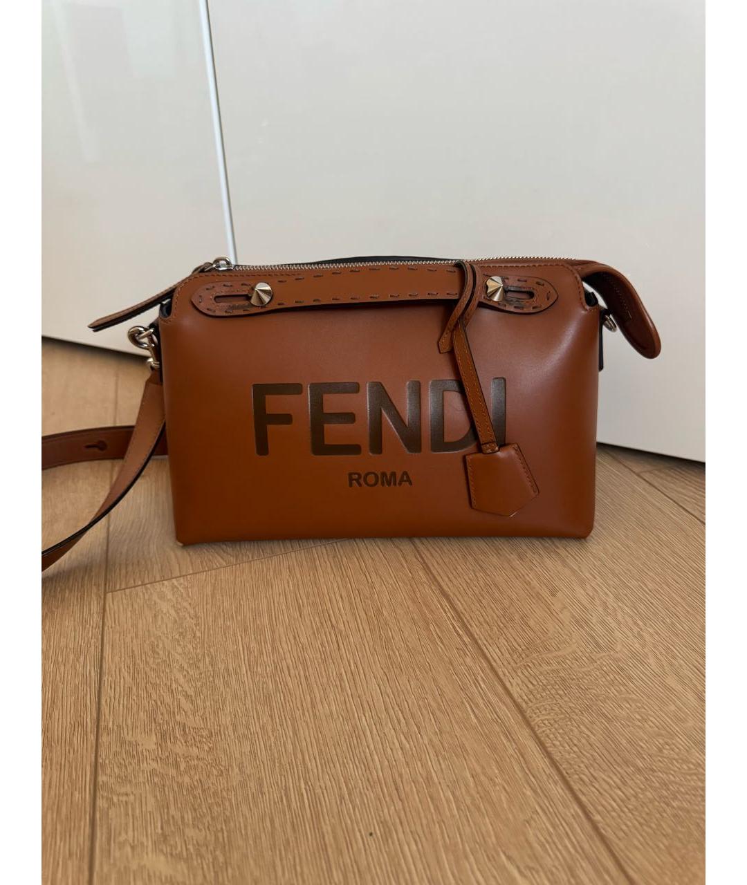 FENDI Коричневая кожаная сумка через плечо, фото 9
