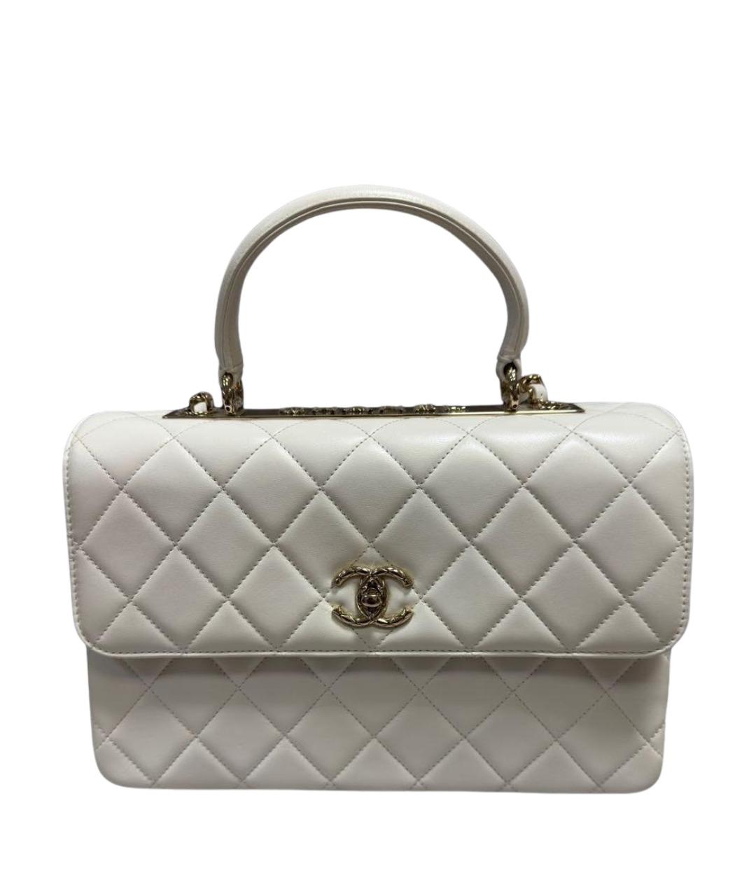 CHANEL Белая кожаная сумка через плечо, фото 1