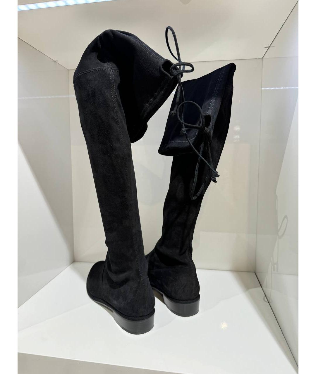 STUART WEITZMAN Черные замшевые ботфорты, фото 3