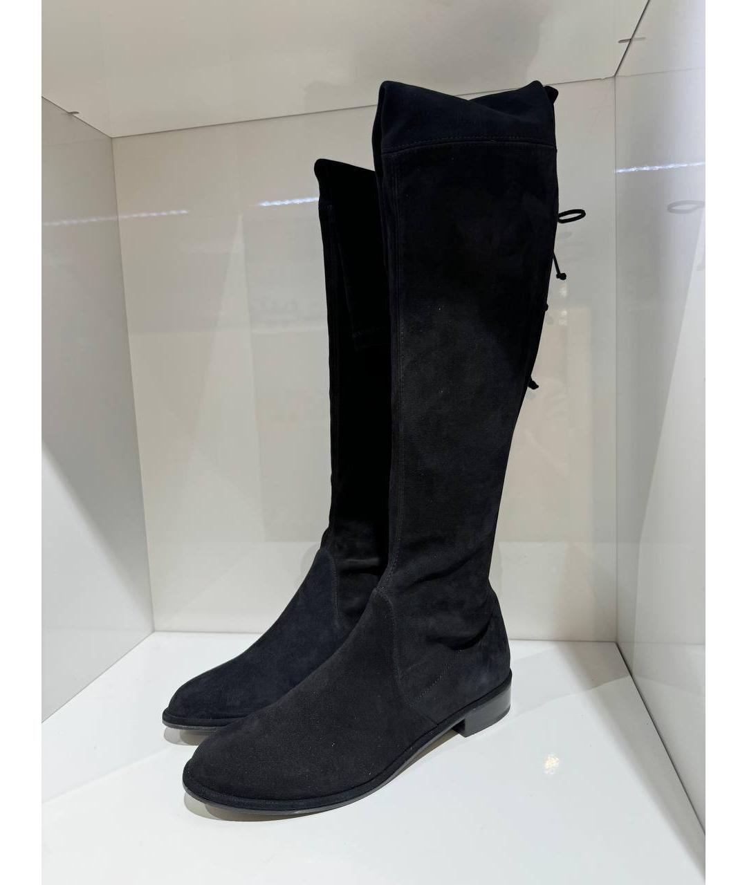 STUART WEITZMAN Черные замшевые ботфорты, фото 4