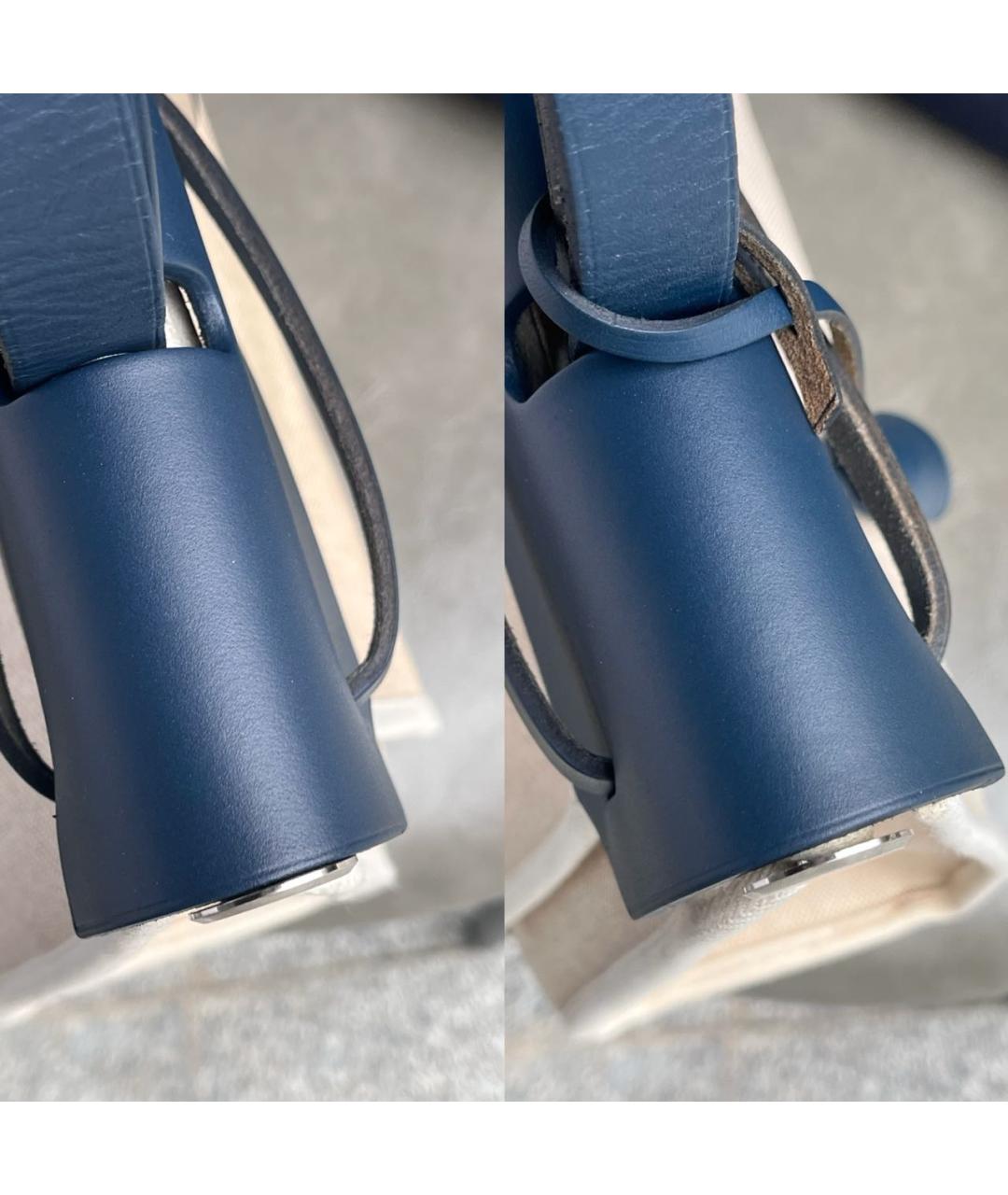 HERMES Синяя кожаная сумка с короткими ручками, фото 8