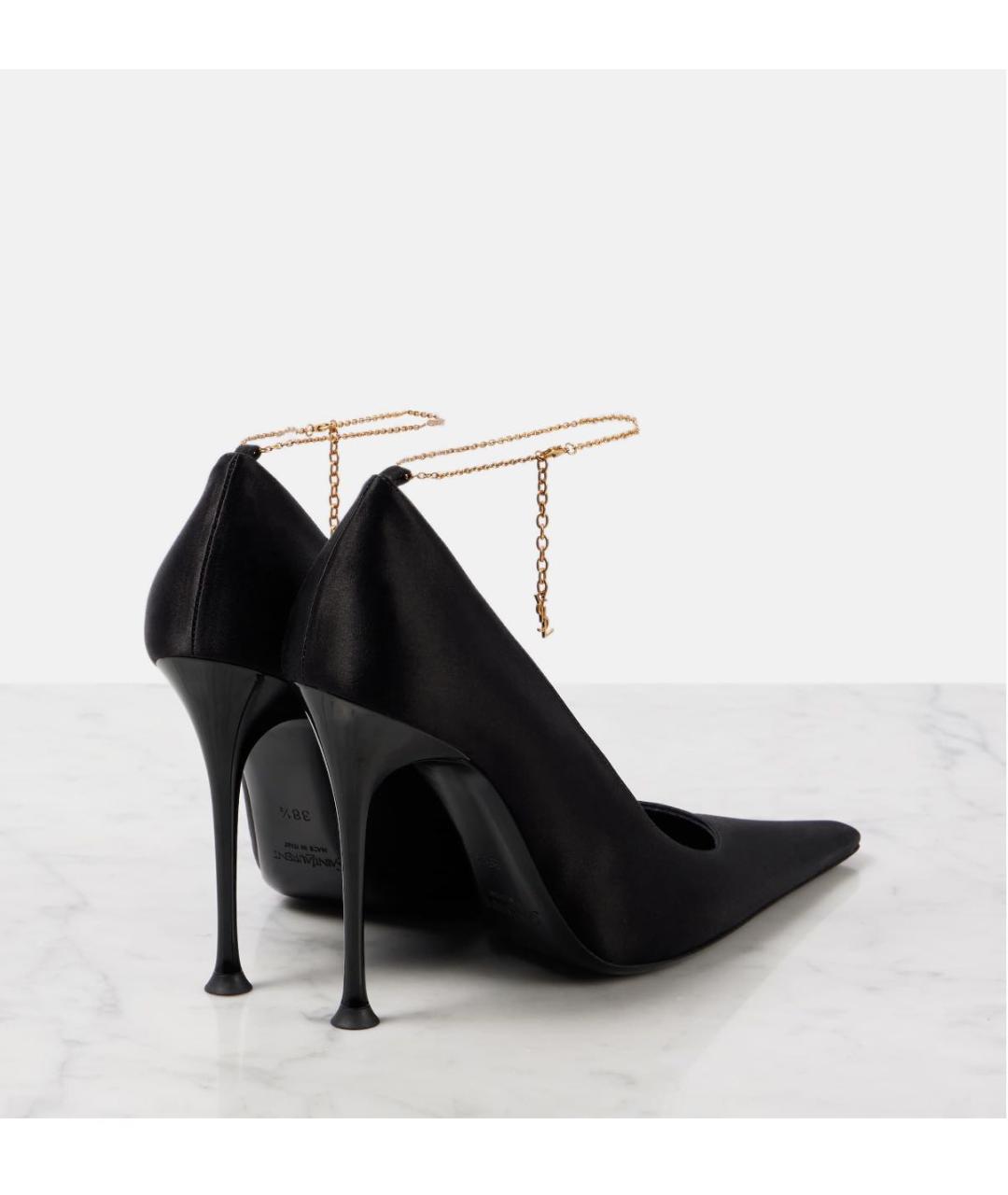 SAINT LAURENT Черные текстильные туфли, фото 8